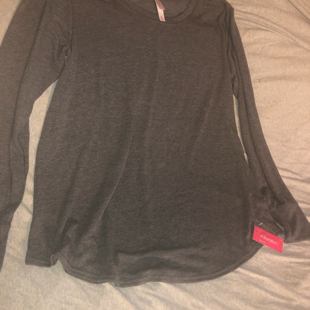 Sleepwear long sleeve shirt dark gray